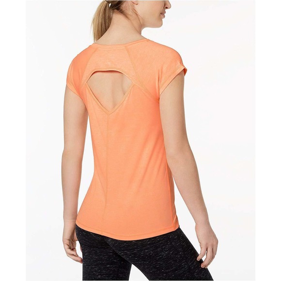 Ideology Women's Mesh-Back Short Sleeve T-Shirts Top Light Orange 2XL, $20 NWT - Picture 2 of 5